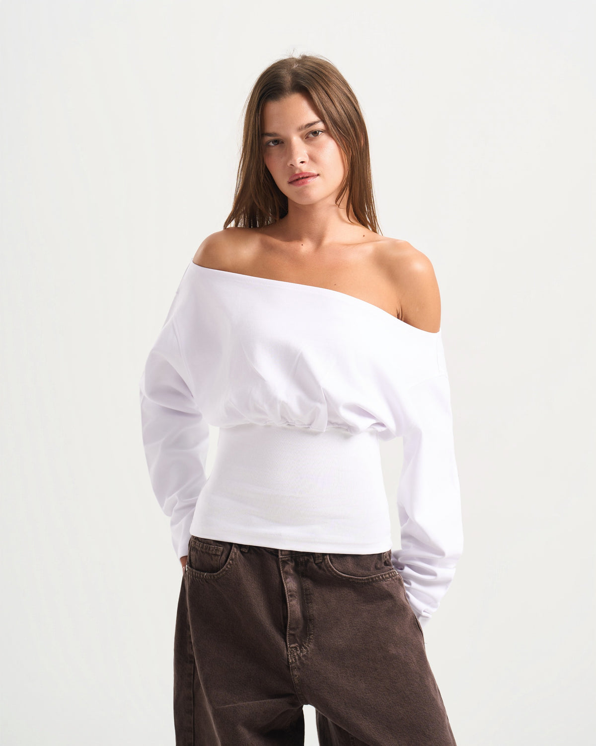 Cave White Off shoulder Top