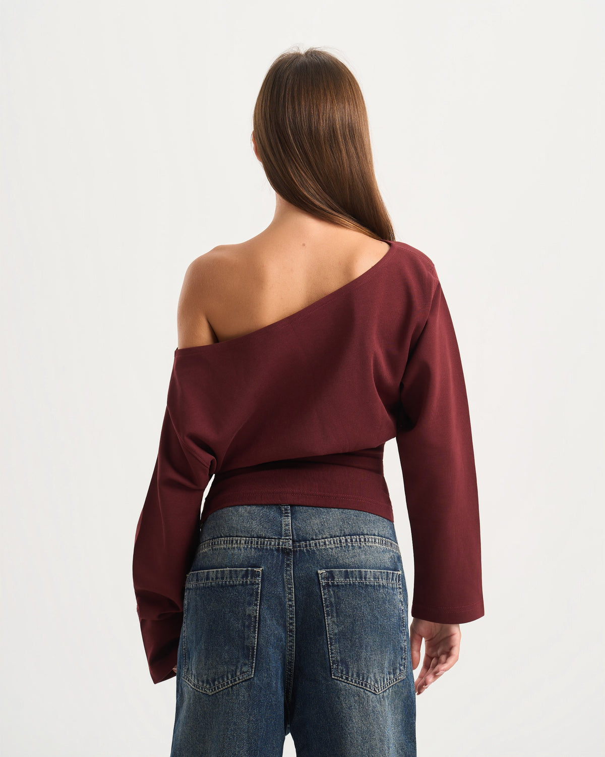 Burgundy Off Shoulder Top