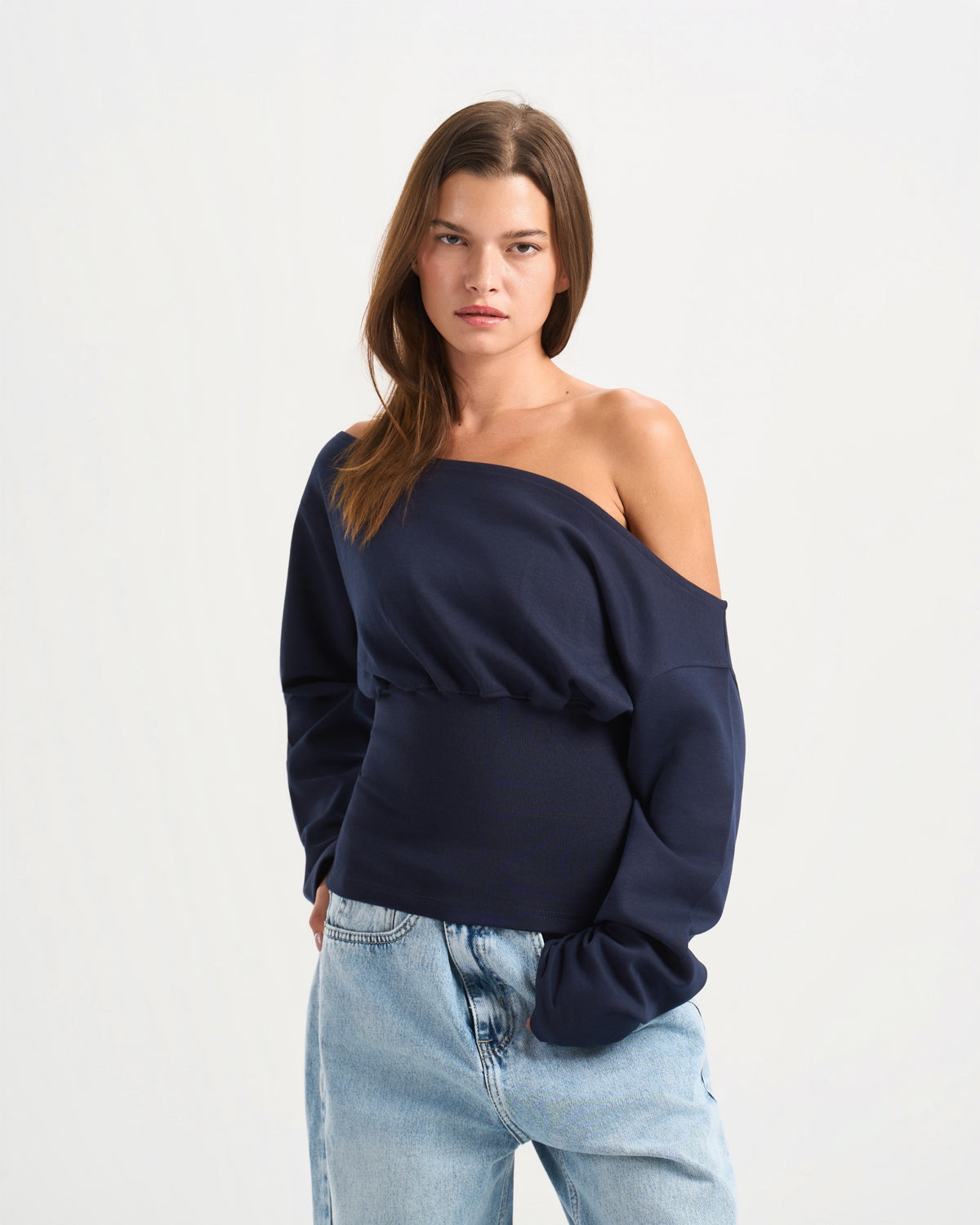 Cave Navy Off Shoulder Top