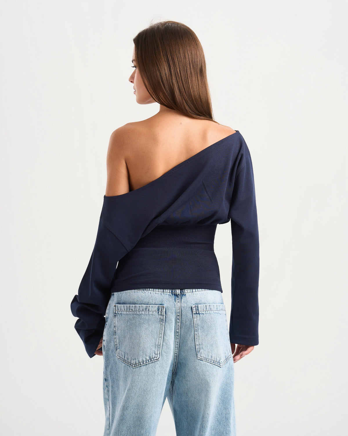 Cave Navy Off Shoulder Top