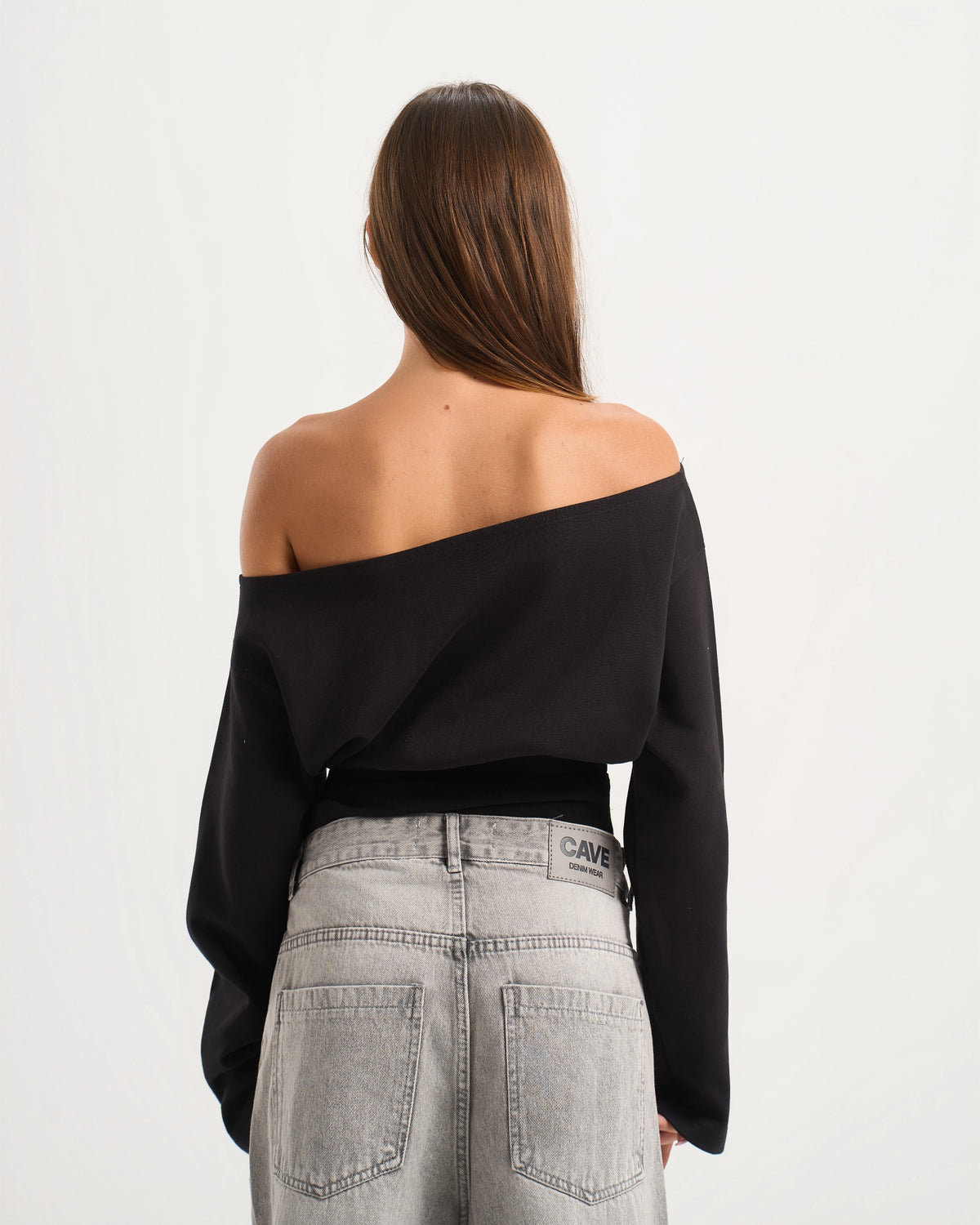 Cave black off shoulder Top