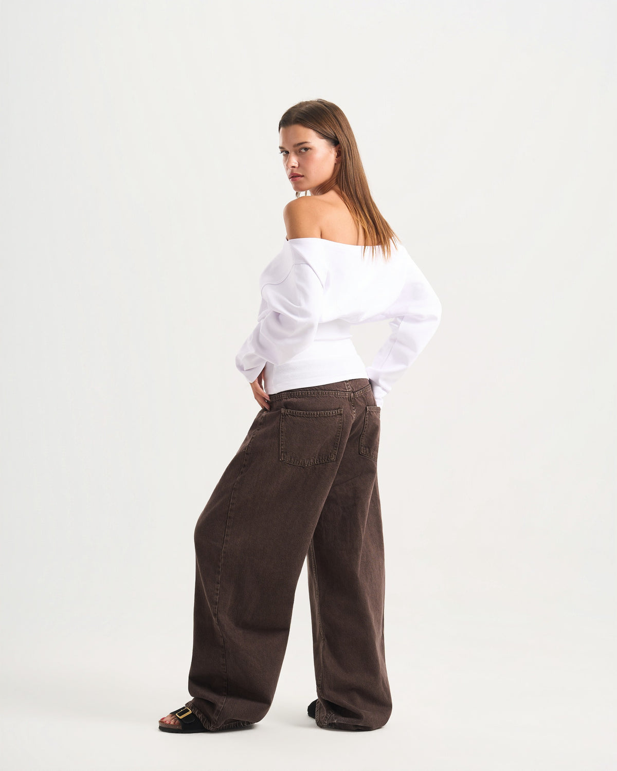 Unisex brown denim