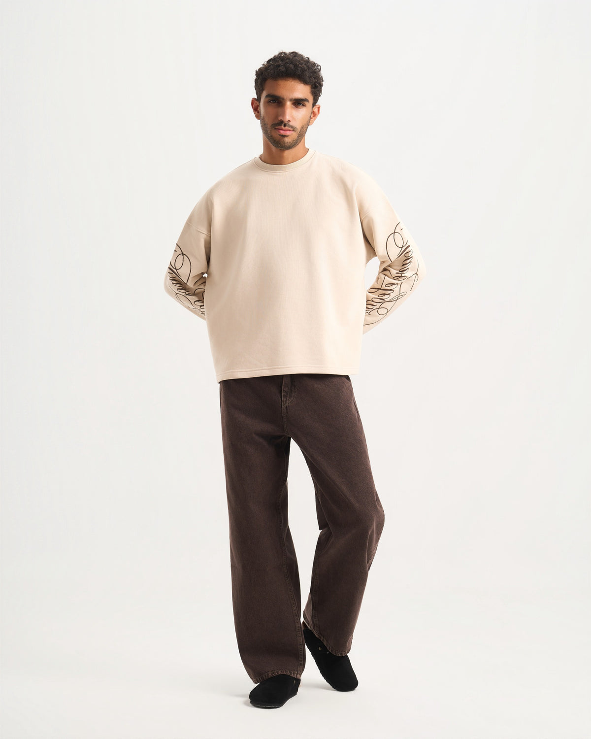 Unisex brown denim