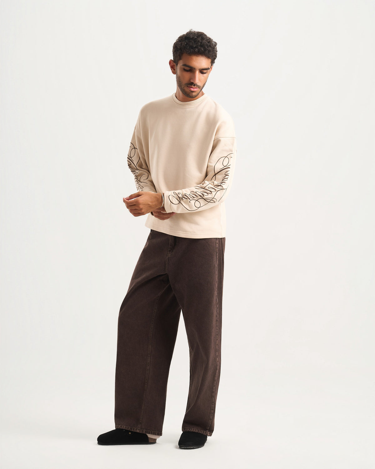 Unisex brown denim