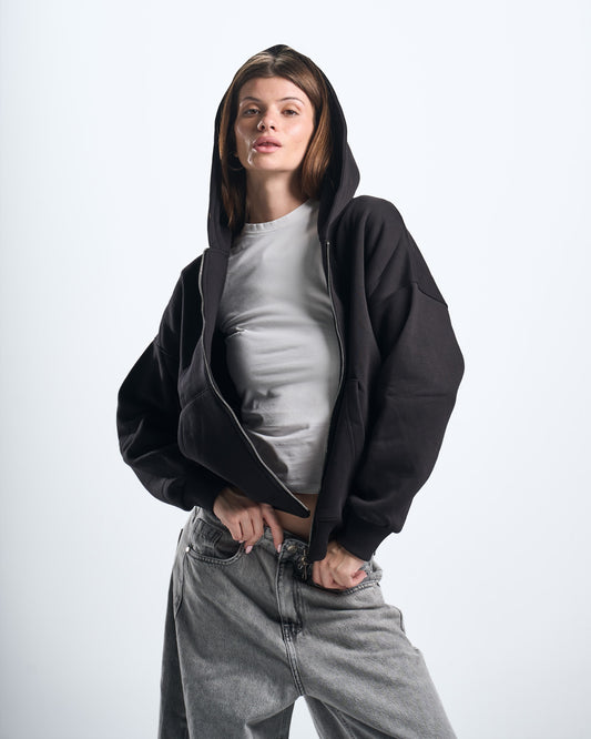 zipup black hoodie