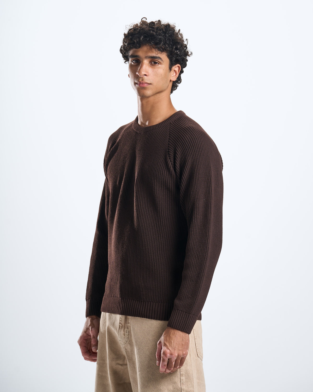 Knitted brown crewneck