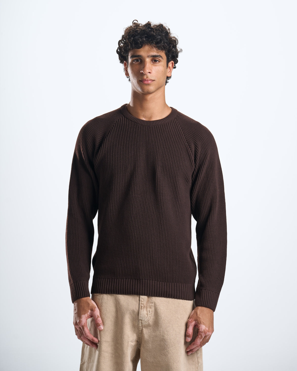 Knitted brown crewneck