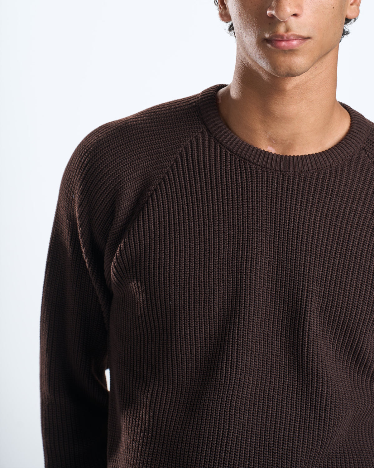 Knitted brown crewneck