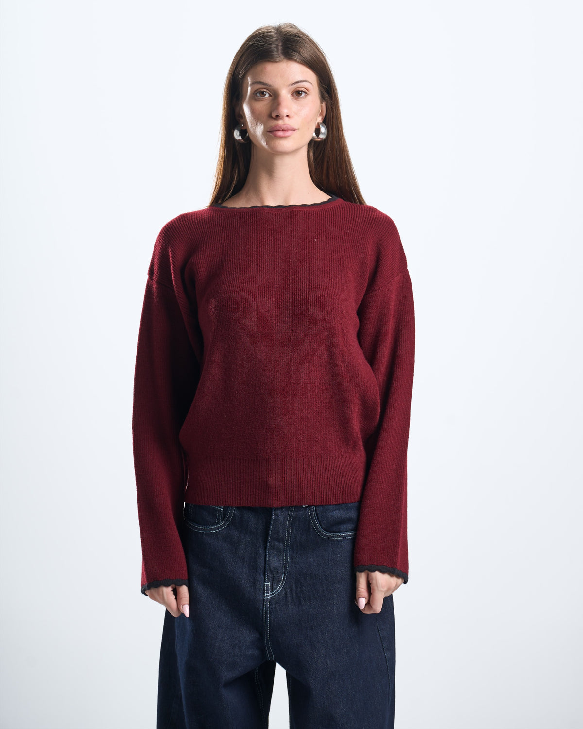 knitted Burgundy top