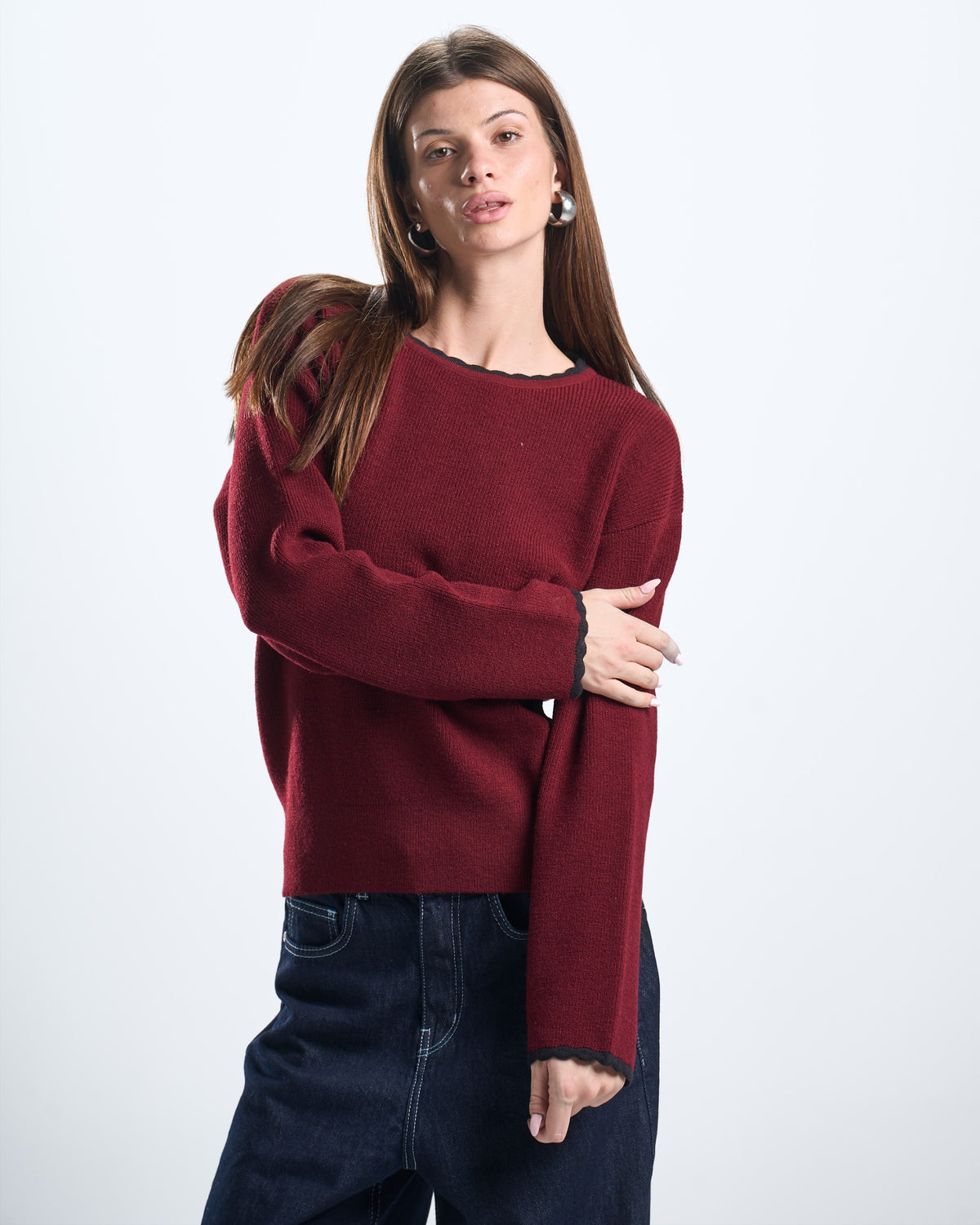 knitted Burgundy top