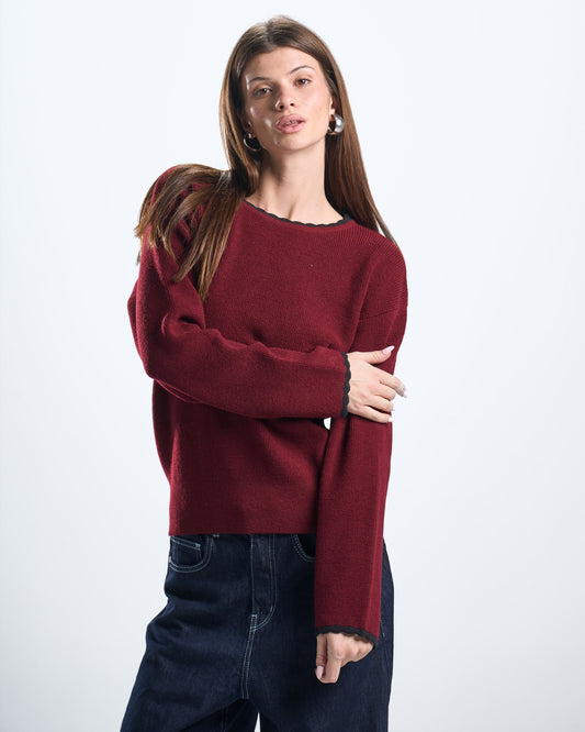 knitted Burgundy top