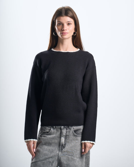 knitted black top