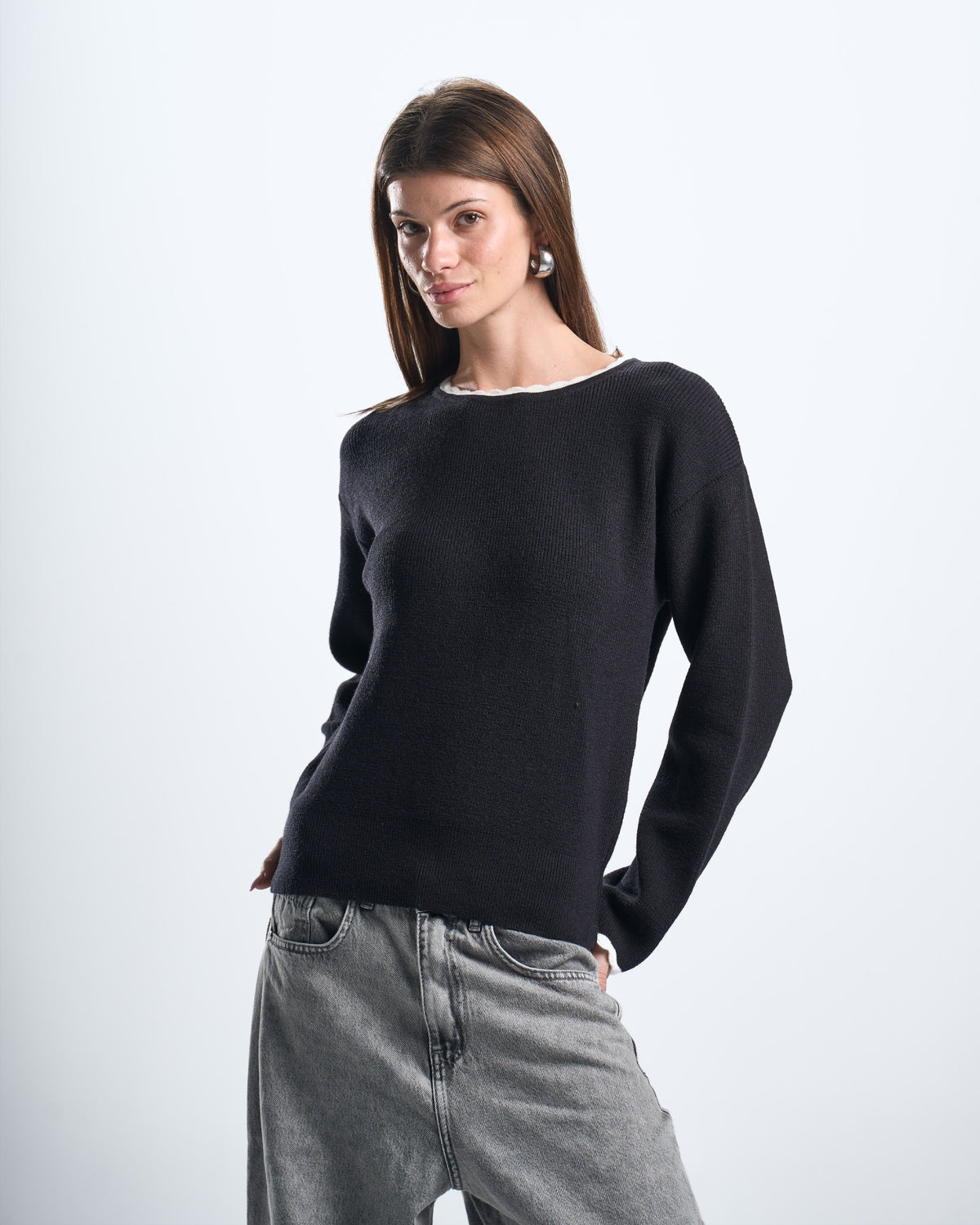 knitted black top
