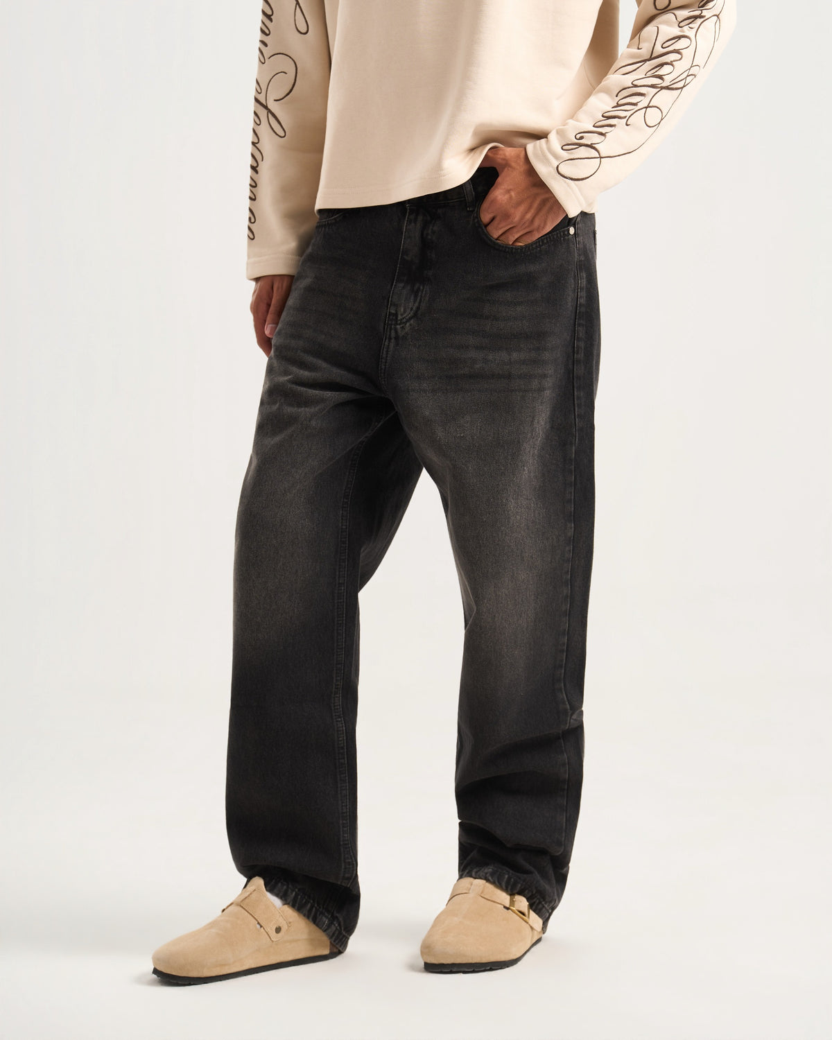 Wideleg Darkgrey Denim
