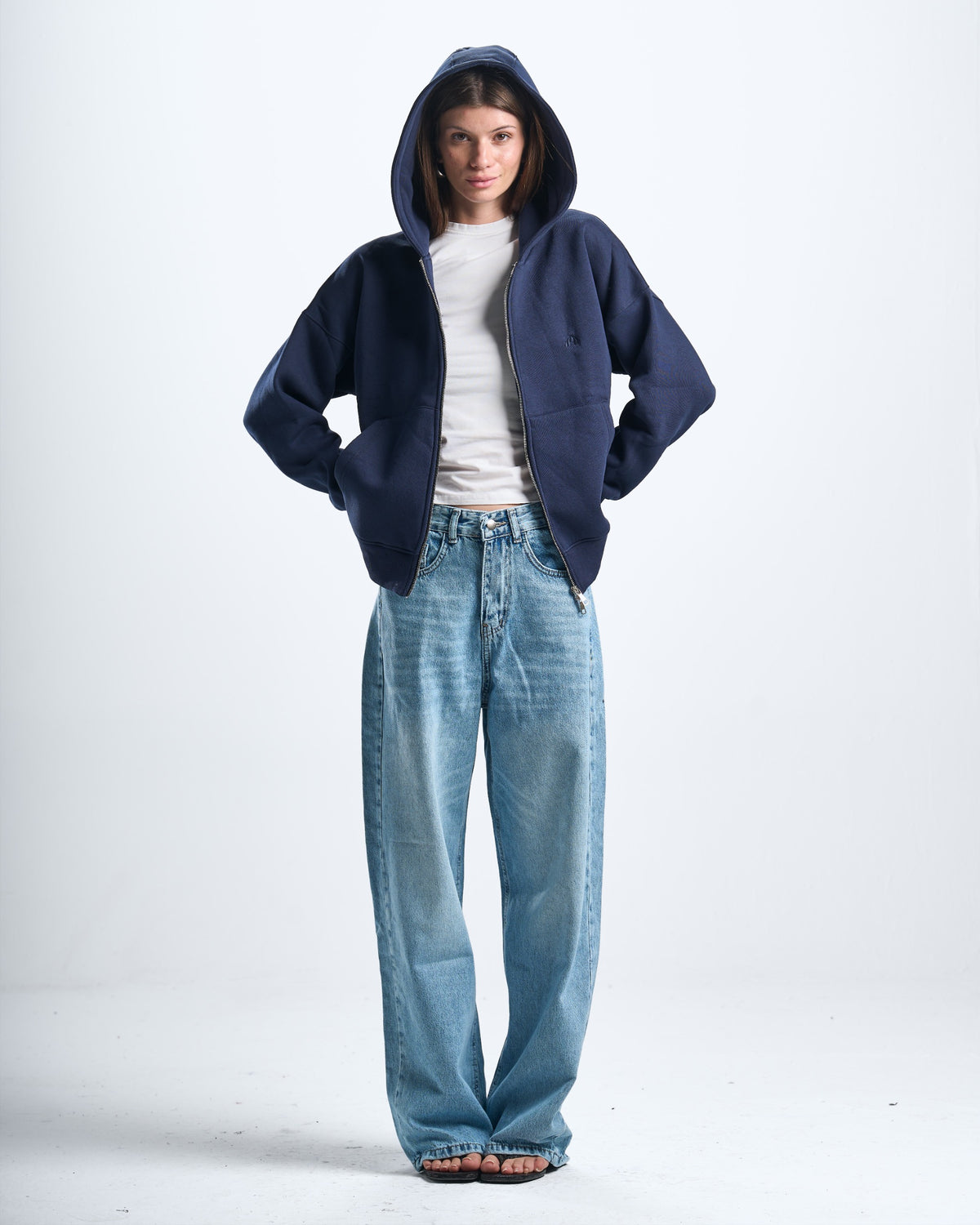 Zipup navy hoodie