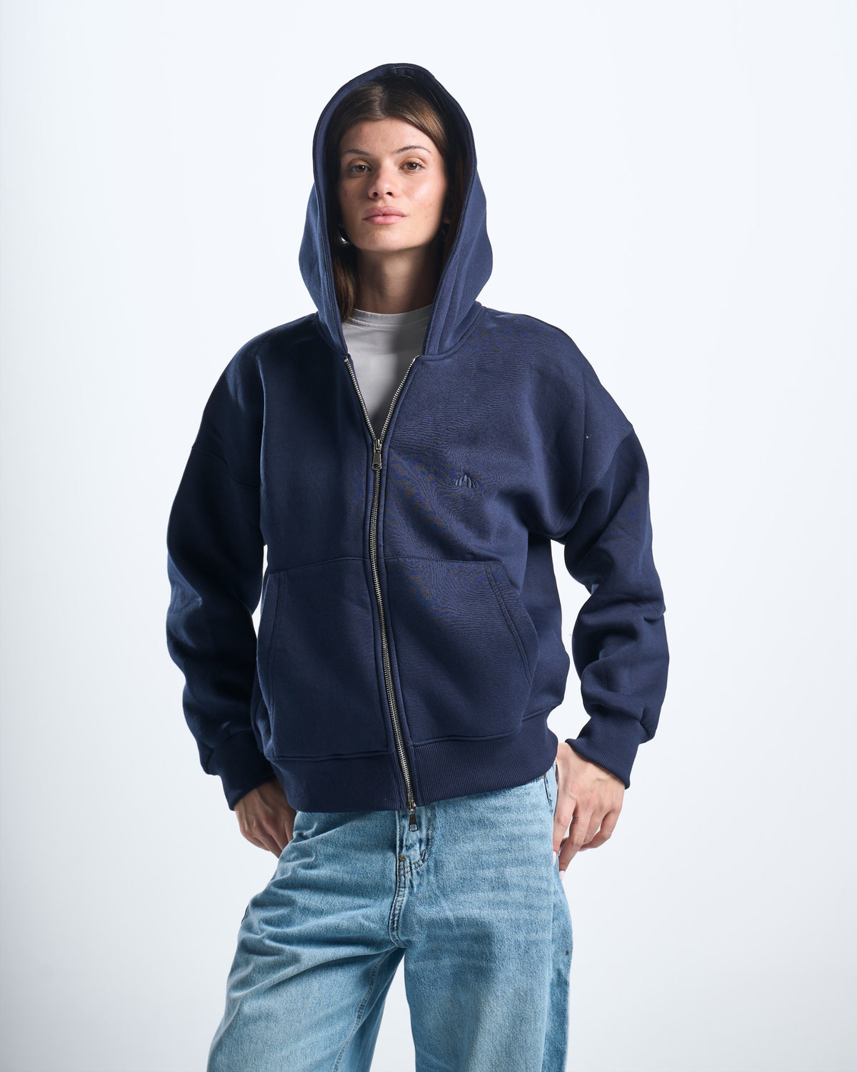 Zipup navy hoodie