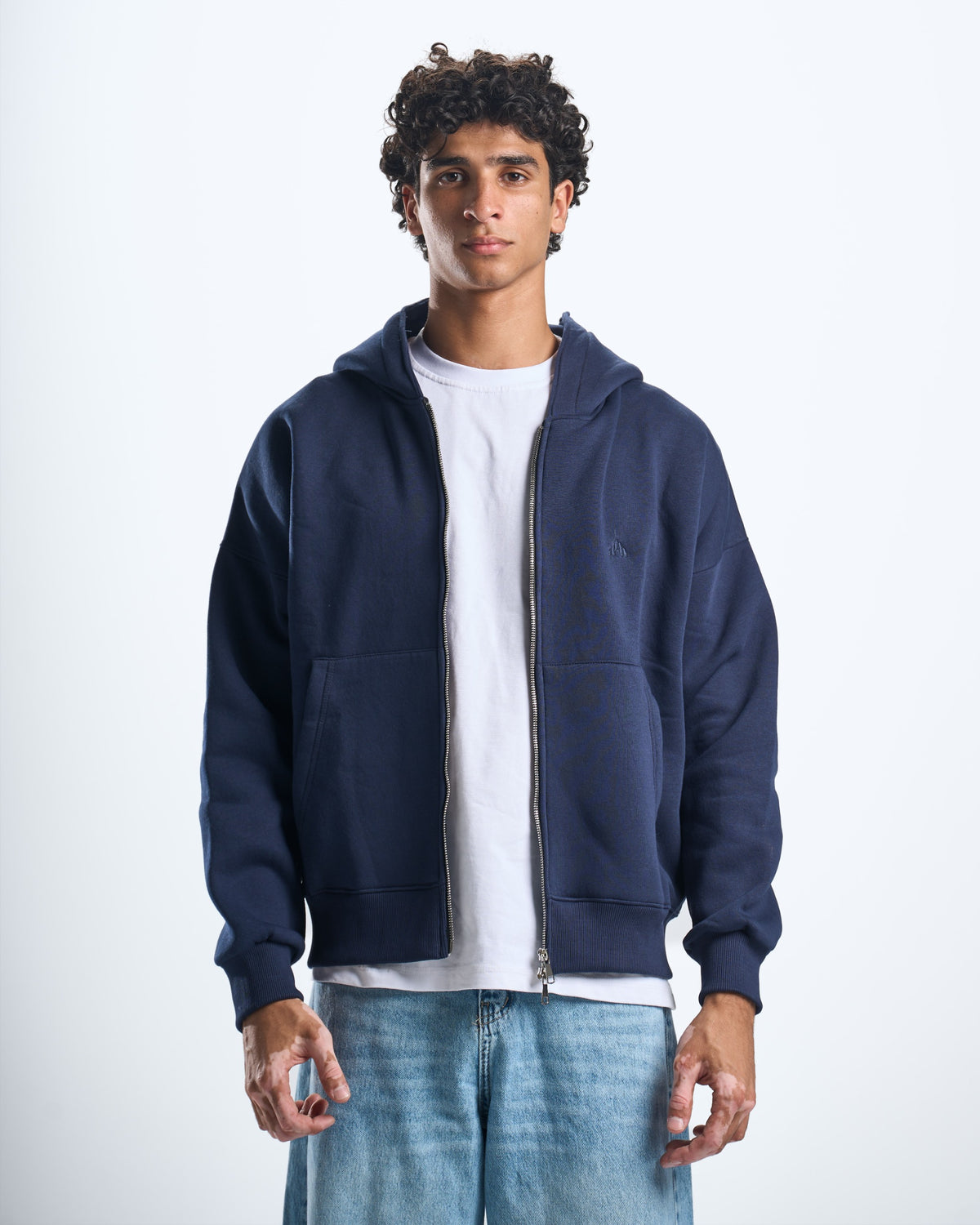 Zipup navy hoodie