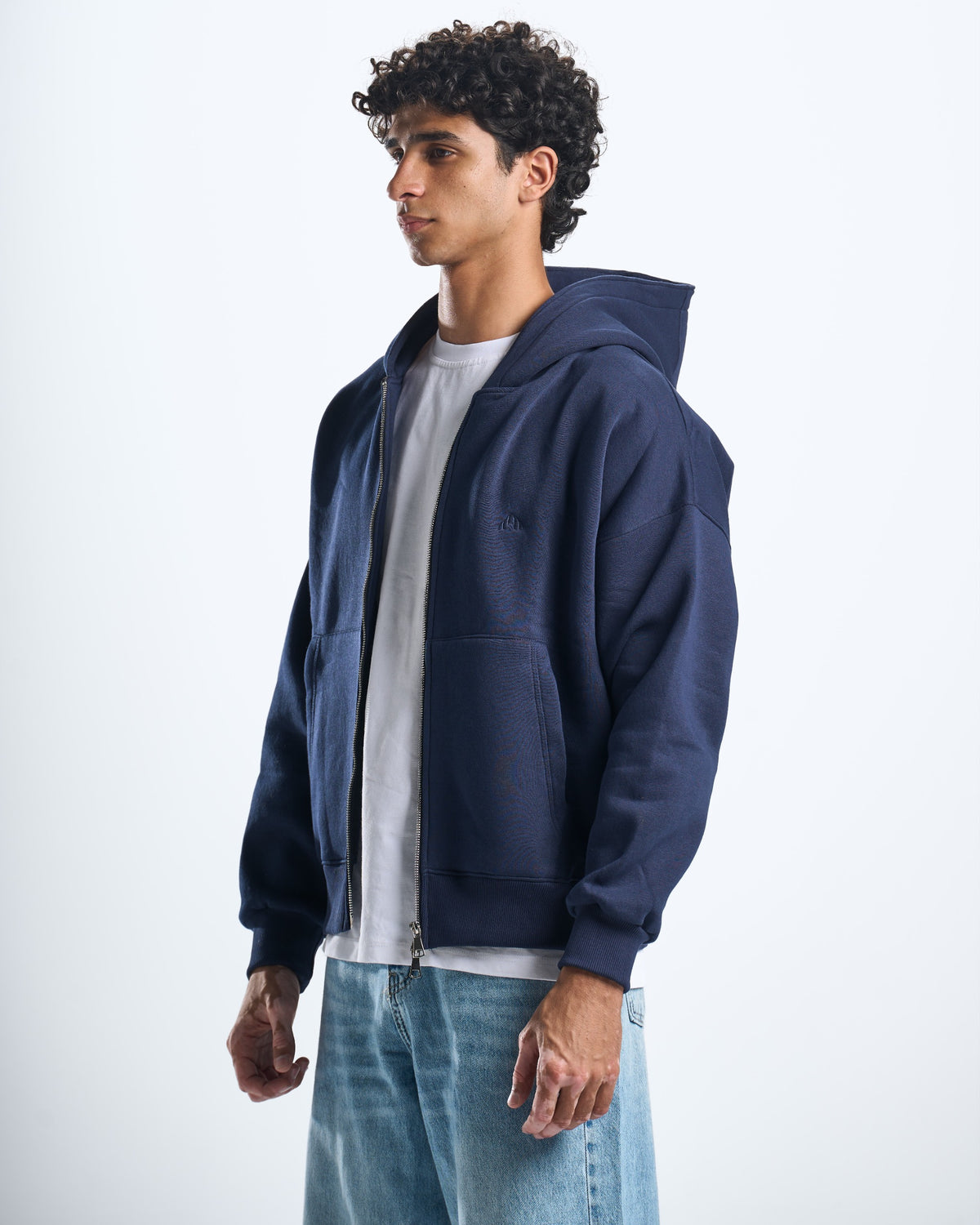 Zipup navy hoodie