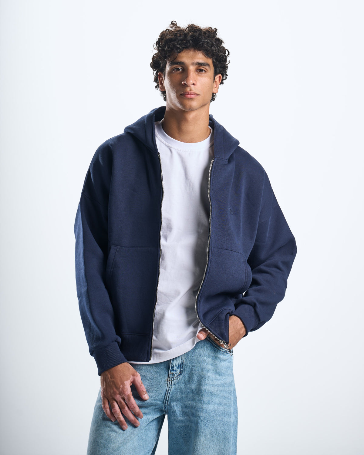 Zipup navy hoodie