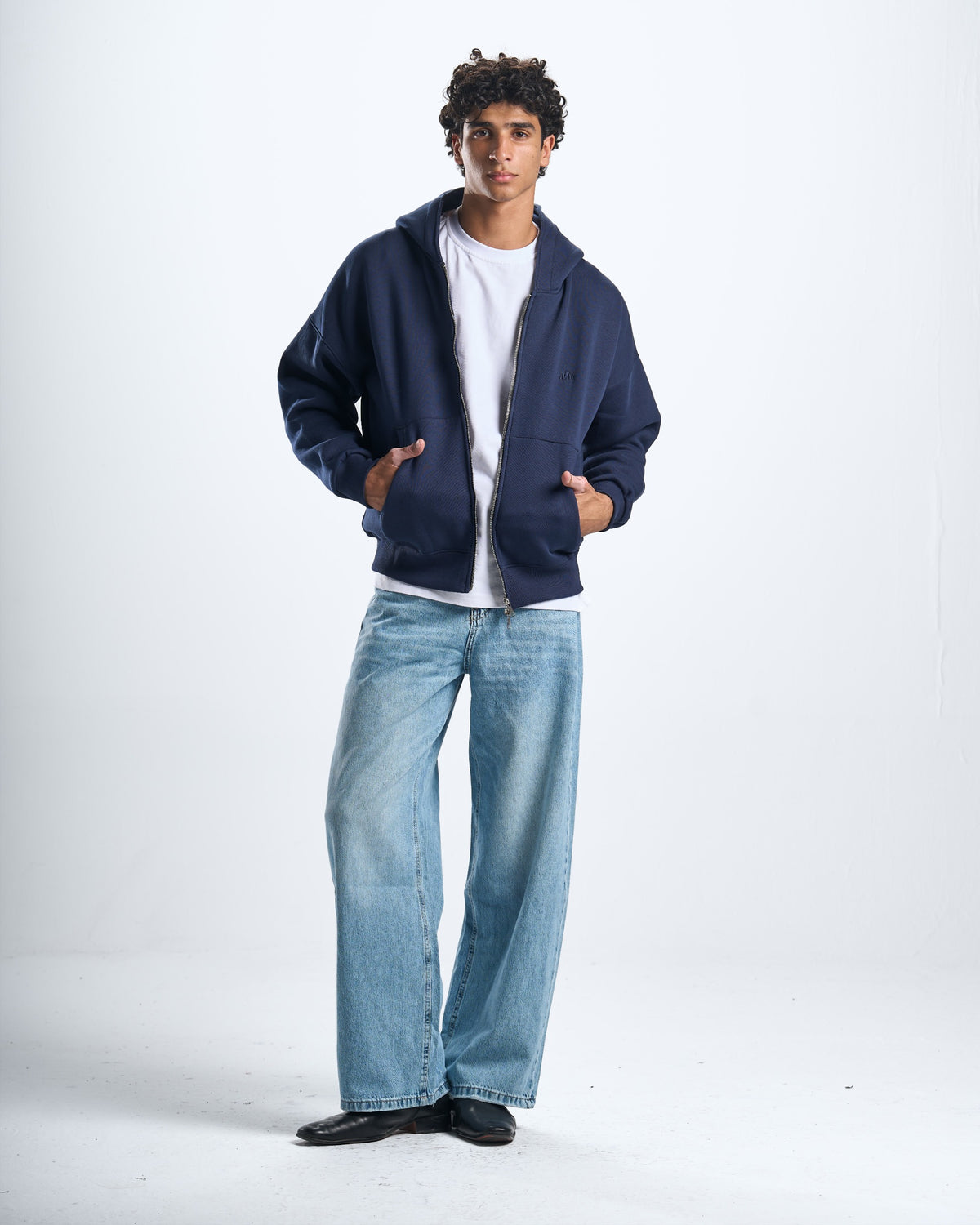 Zipup navy hoodie
