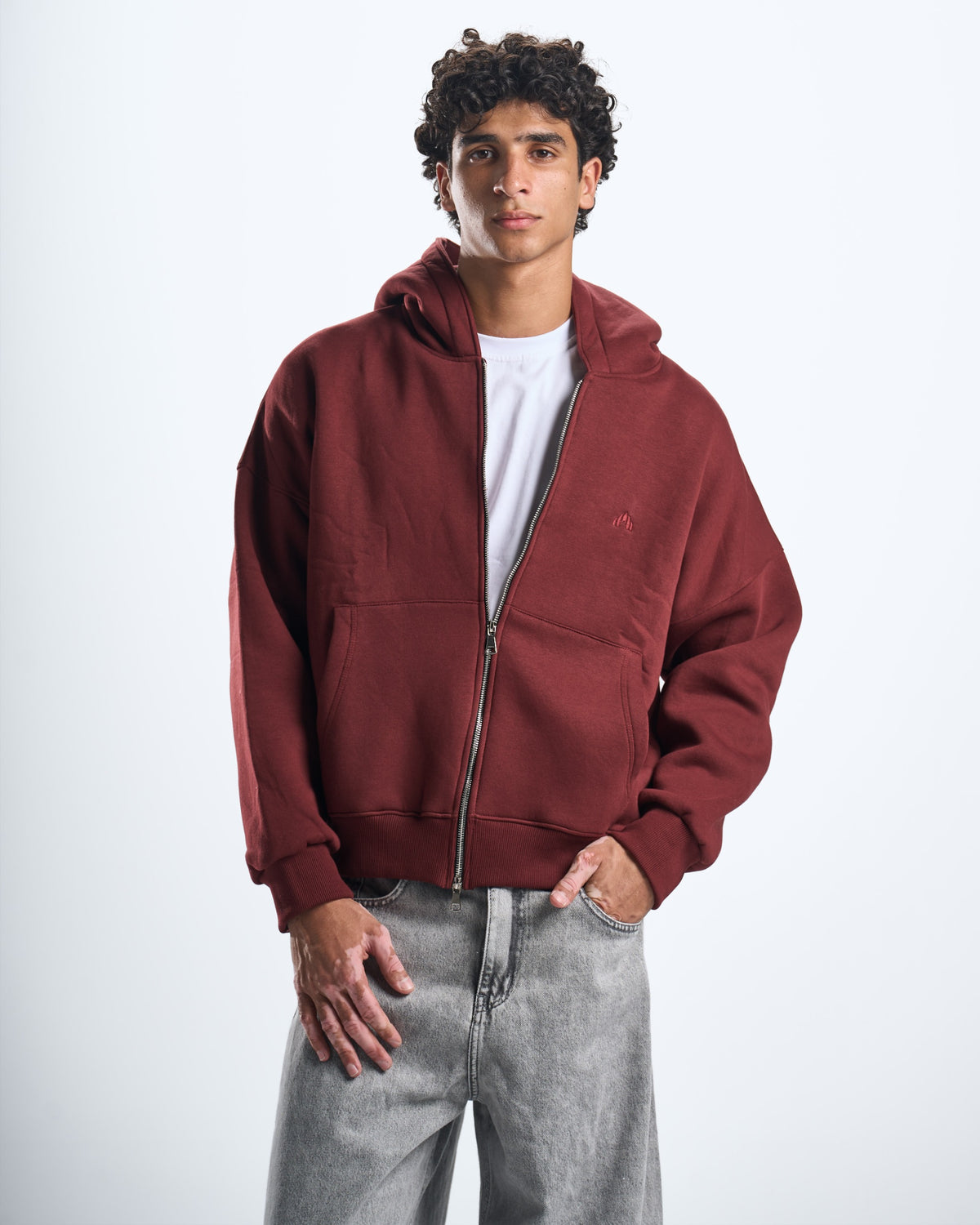 Zipup Burgundy hoodie