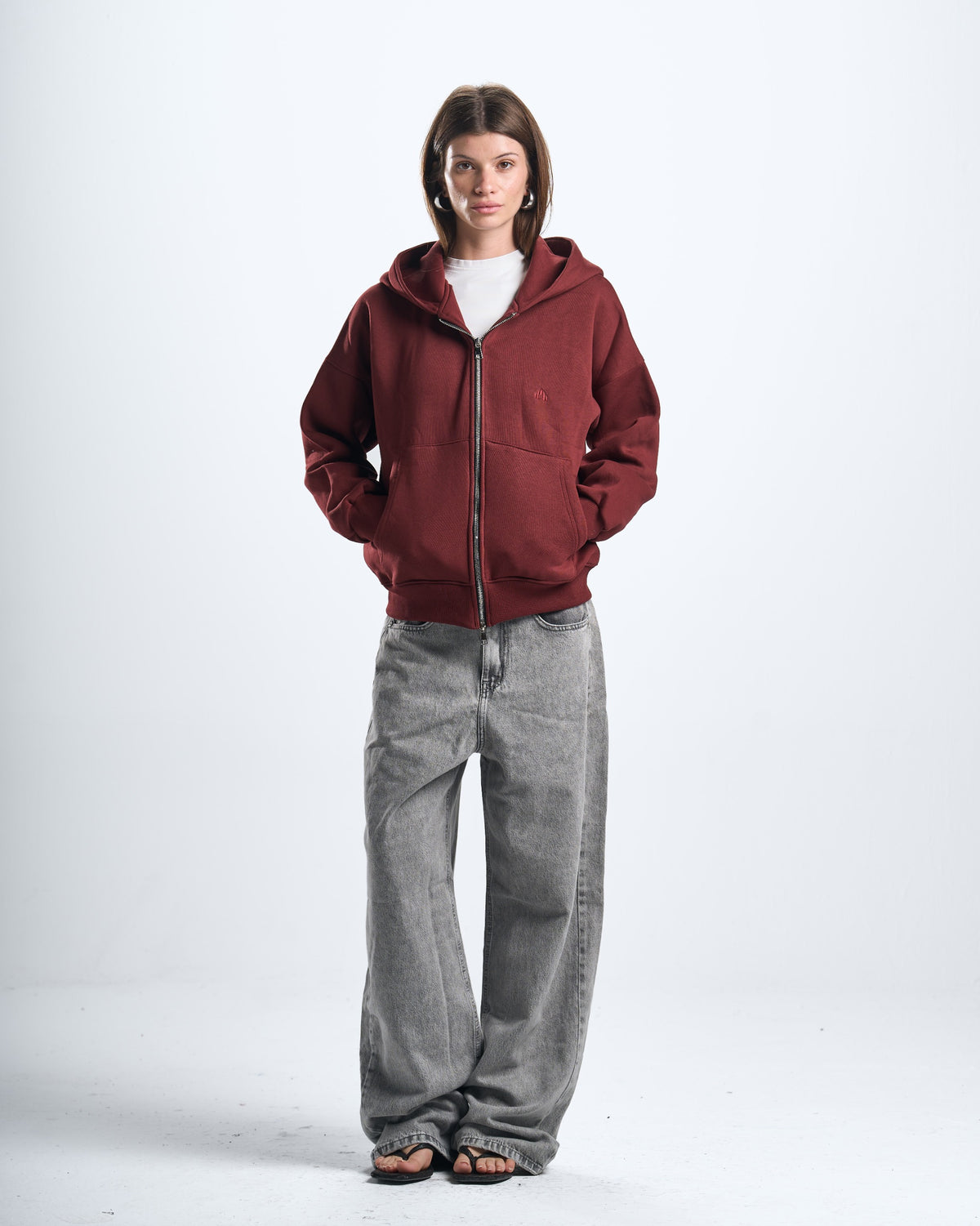 Zipup Burgundy hoodie