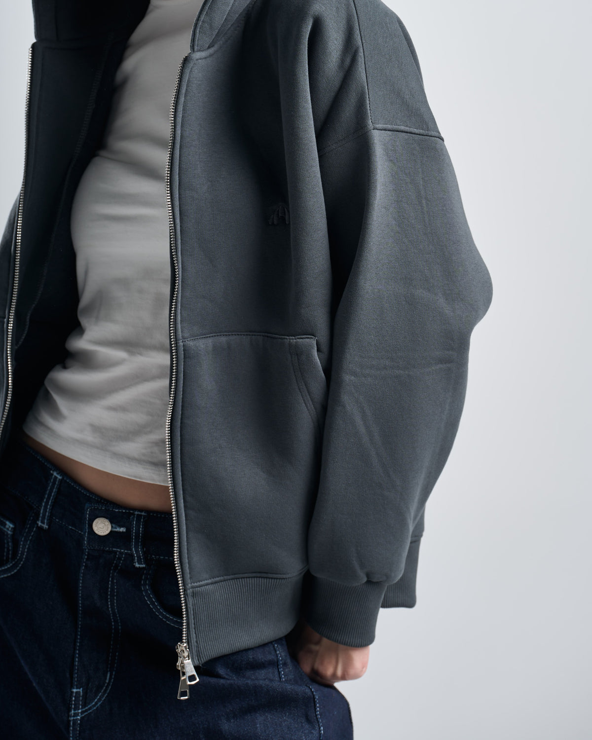 Zipup darkgrey hoodie