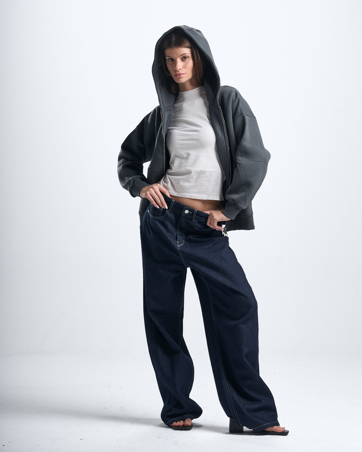 Zipup darkgrey hoodie
