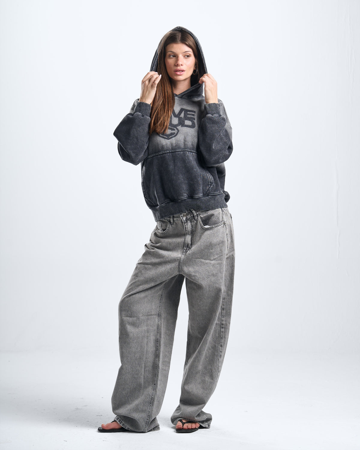 darkgrey washed hoodie
