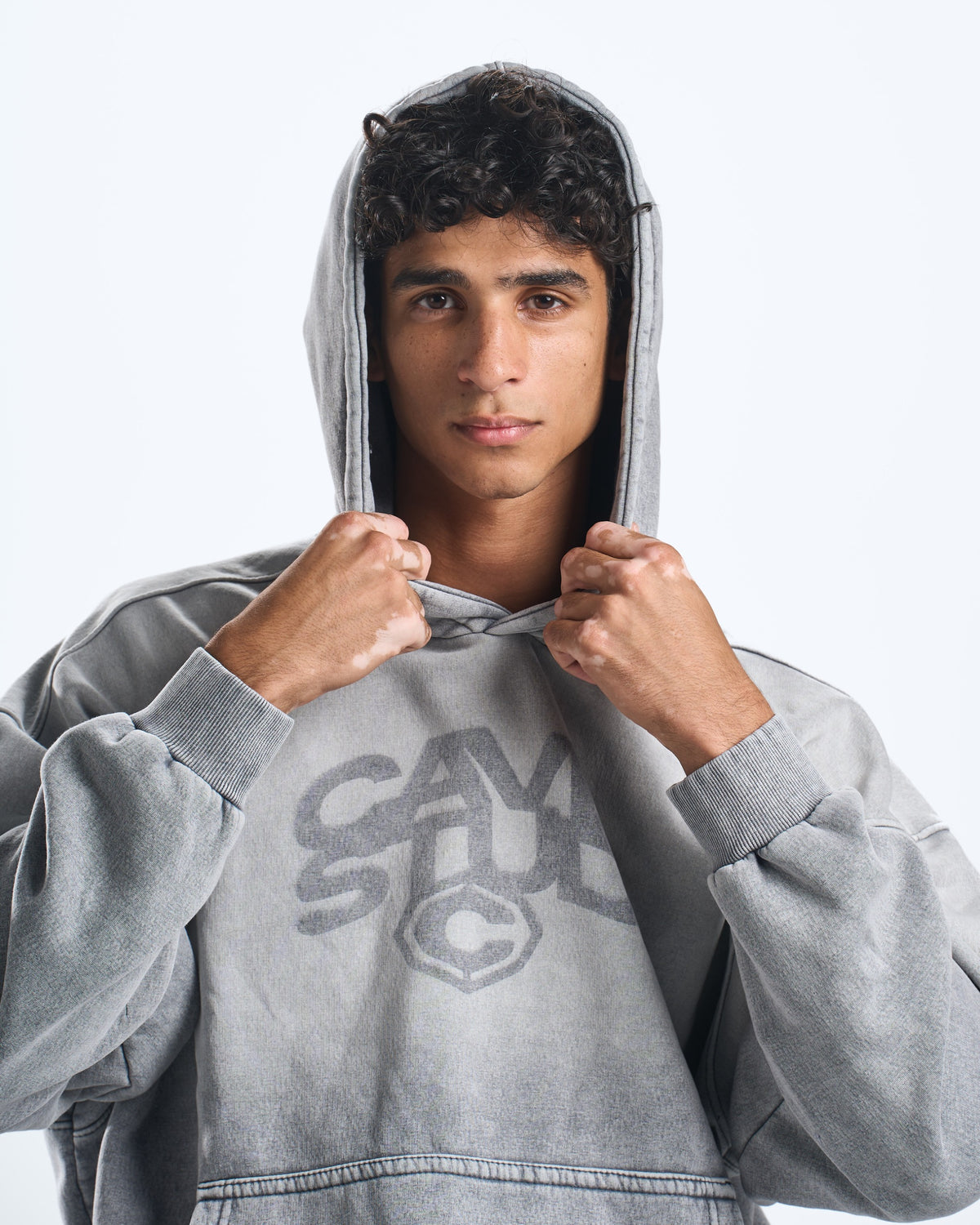 grey washed hoodie