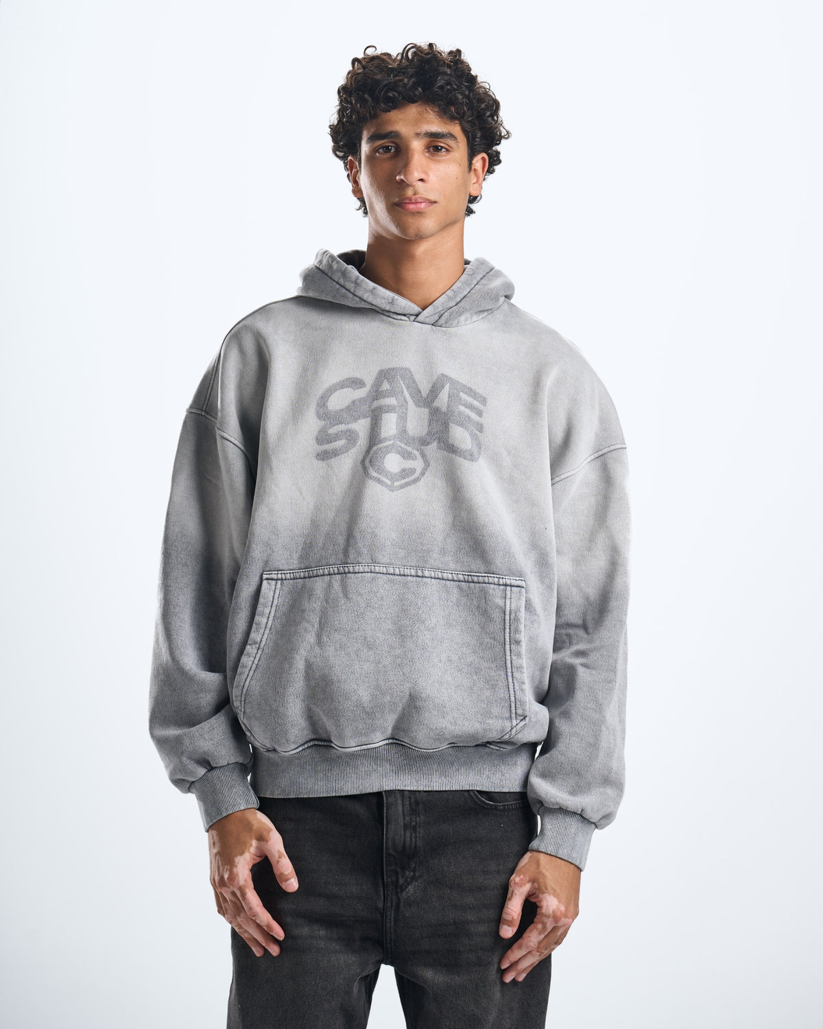 grey washed hoodie