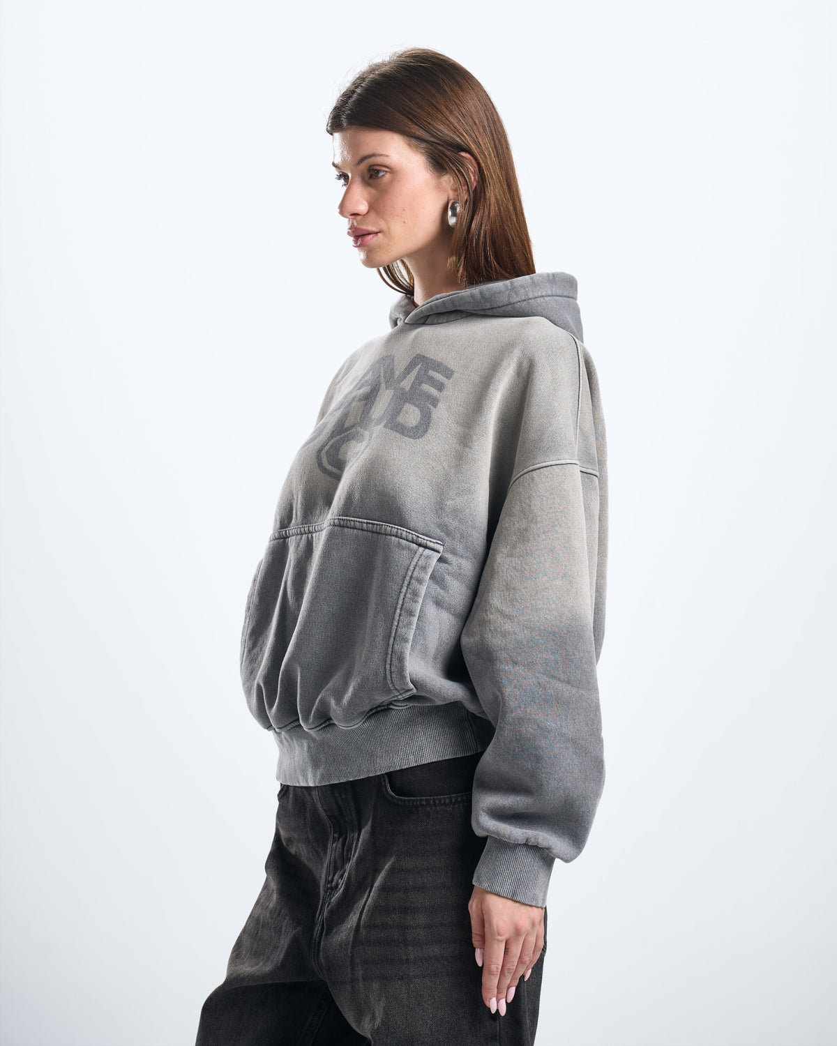 grey washed hoodie