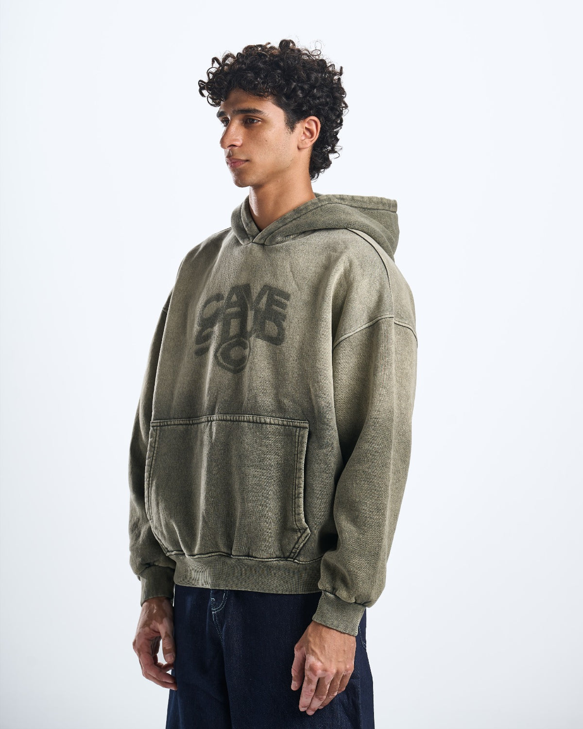 olive washed hoodie