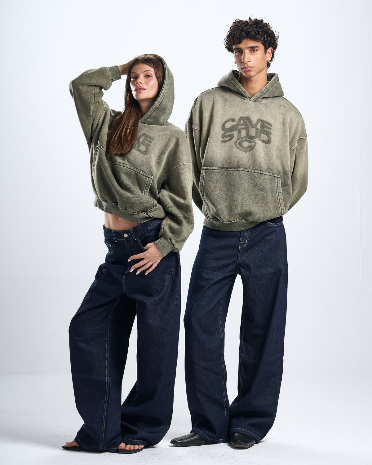 olive washed hoodie