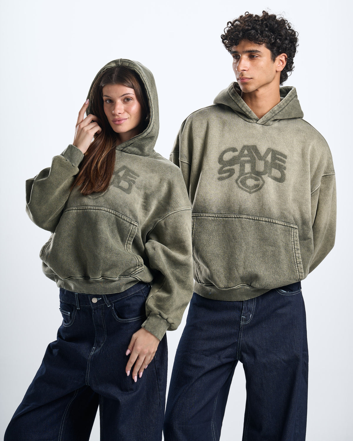 olive washed hoodie