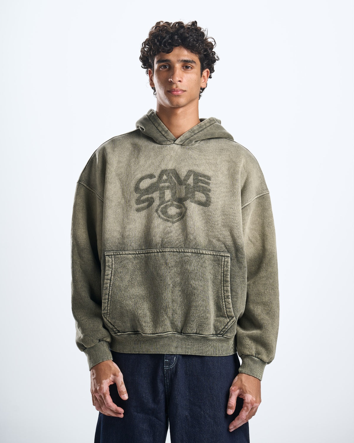 olive washed hoodie