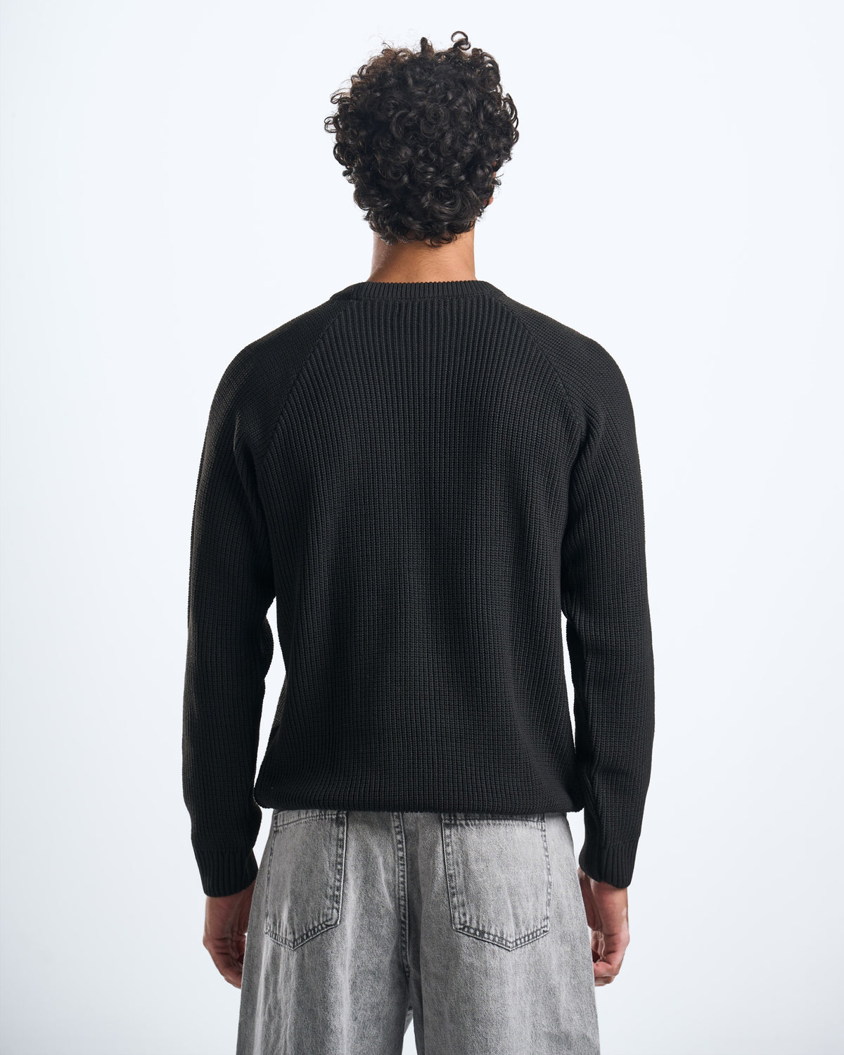 knitted black crewneck
