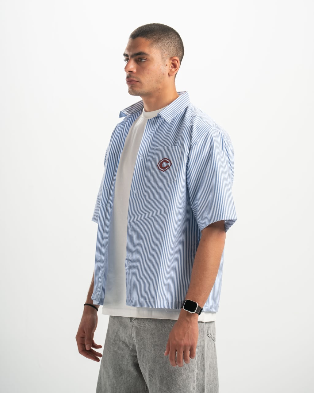 Stripe baby blue shirt