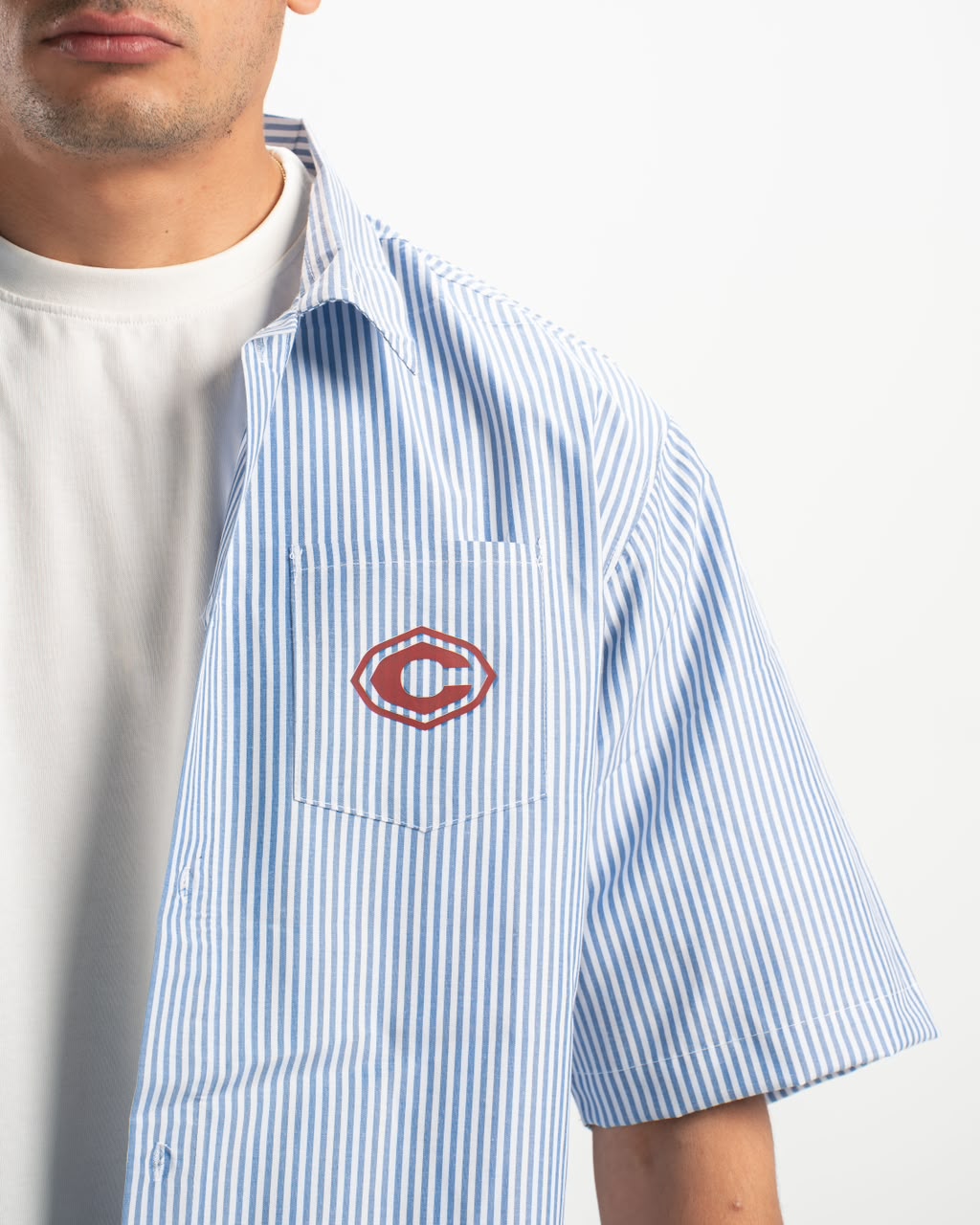 Stripe baby blue shirt