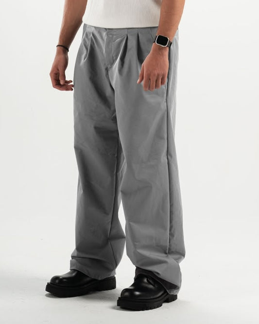 Men pleated gray pants