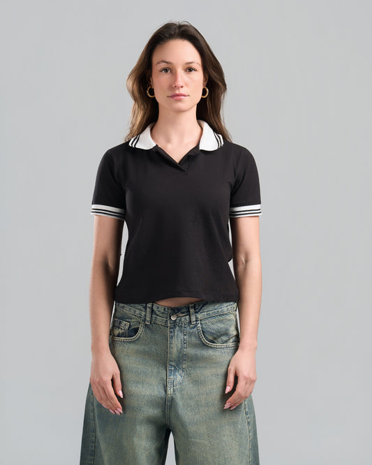 Lined Black Polo