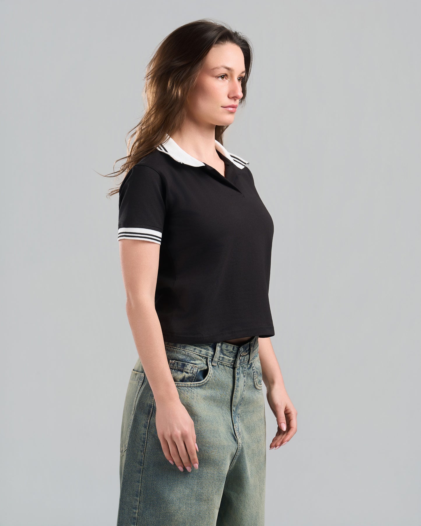Lined Black Polo