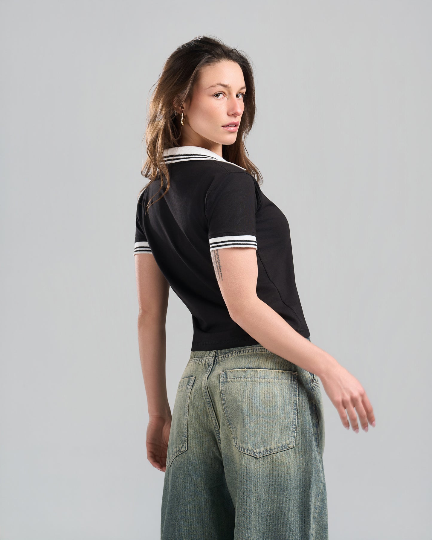 Lined Black Polo