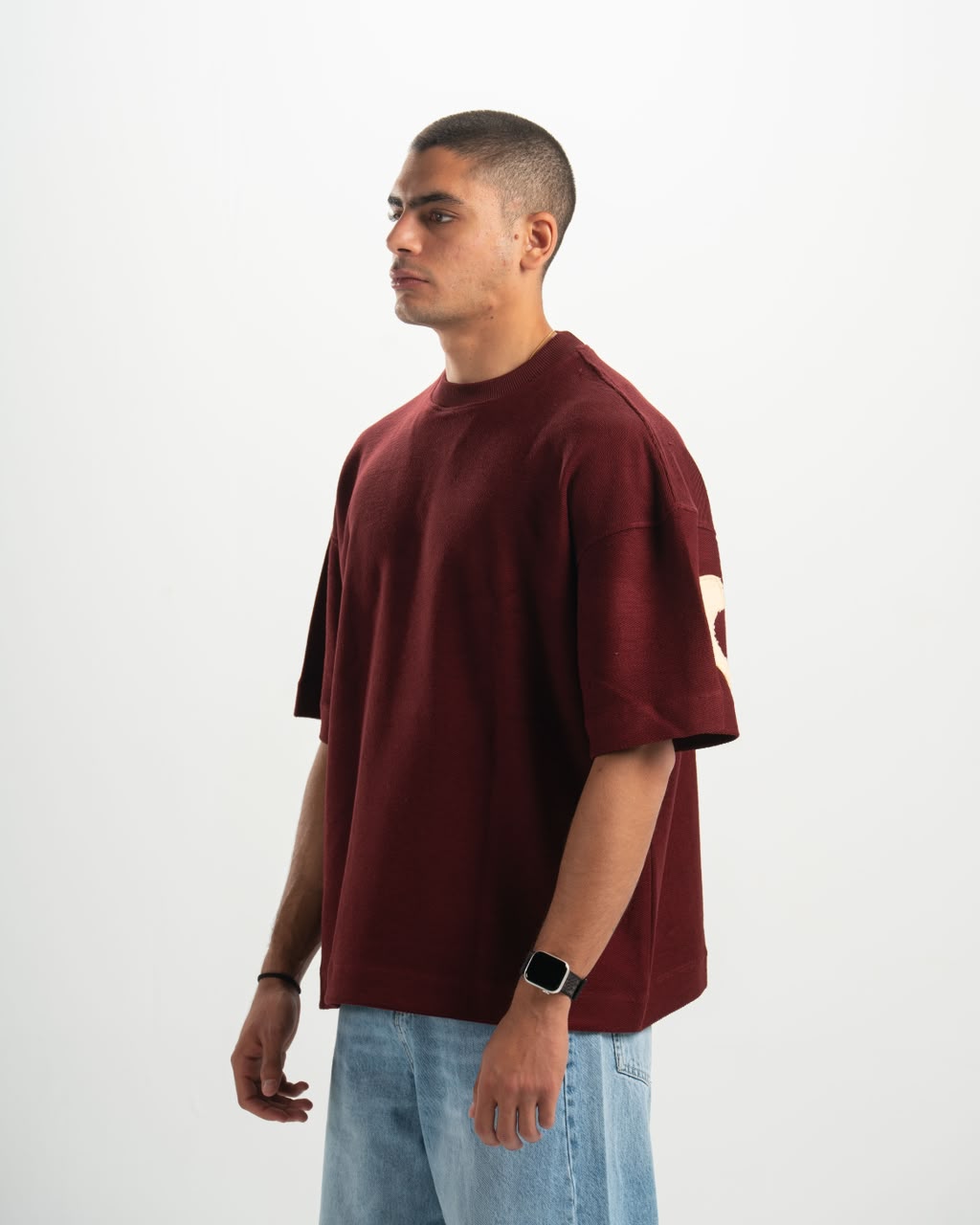 Shadow fur burgundy T-shirt