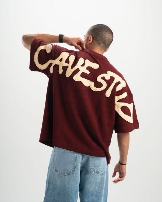 Shadow fur burgundy T-shirt