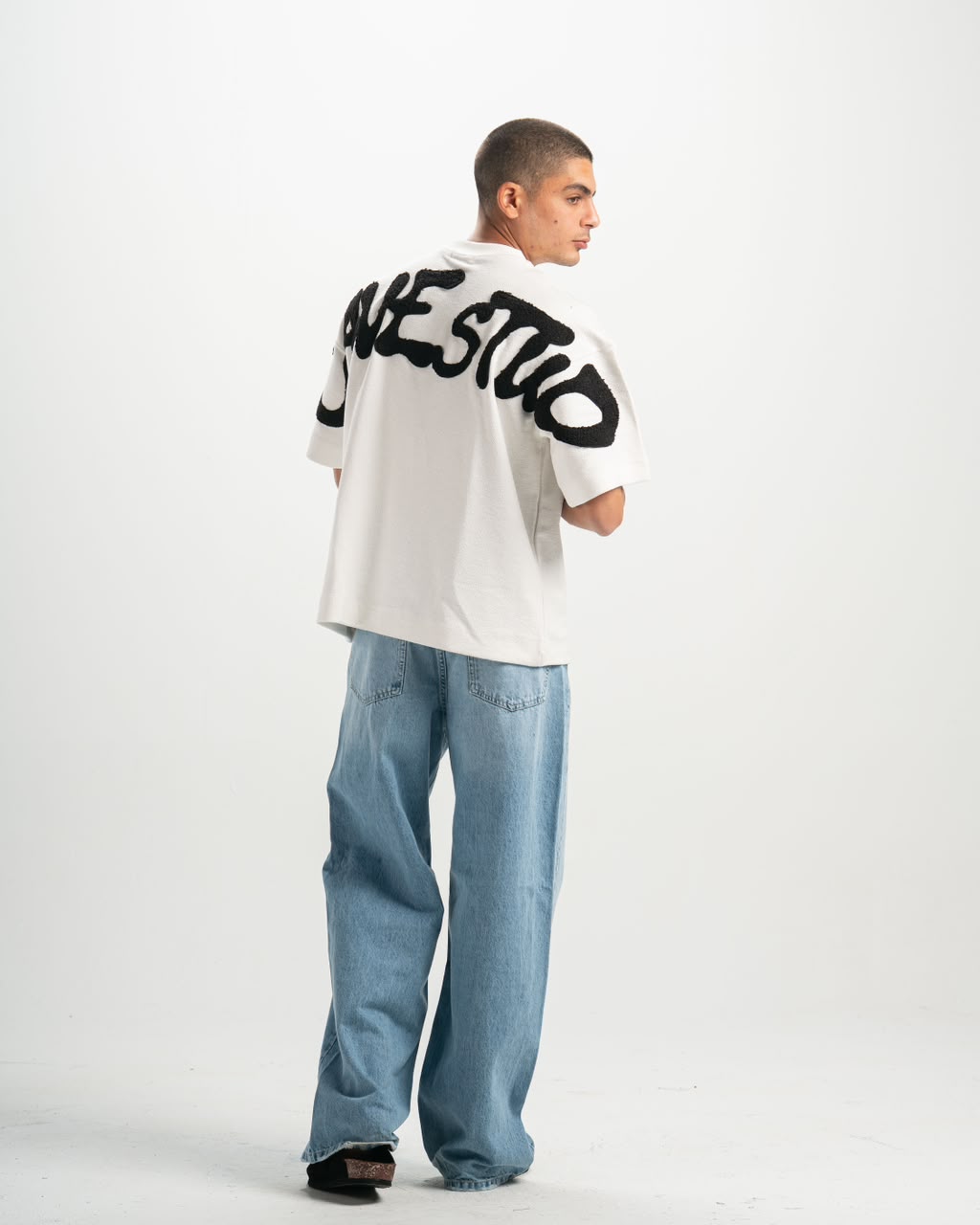 Shadow fur white T-shirt