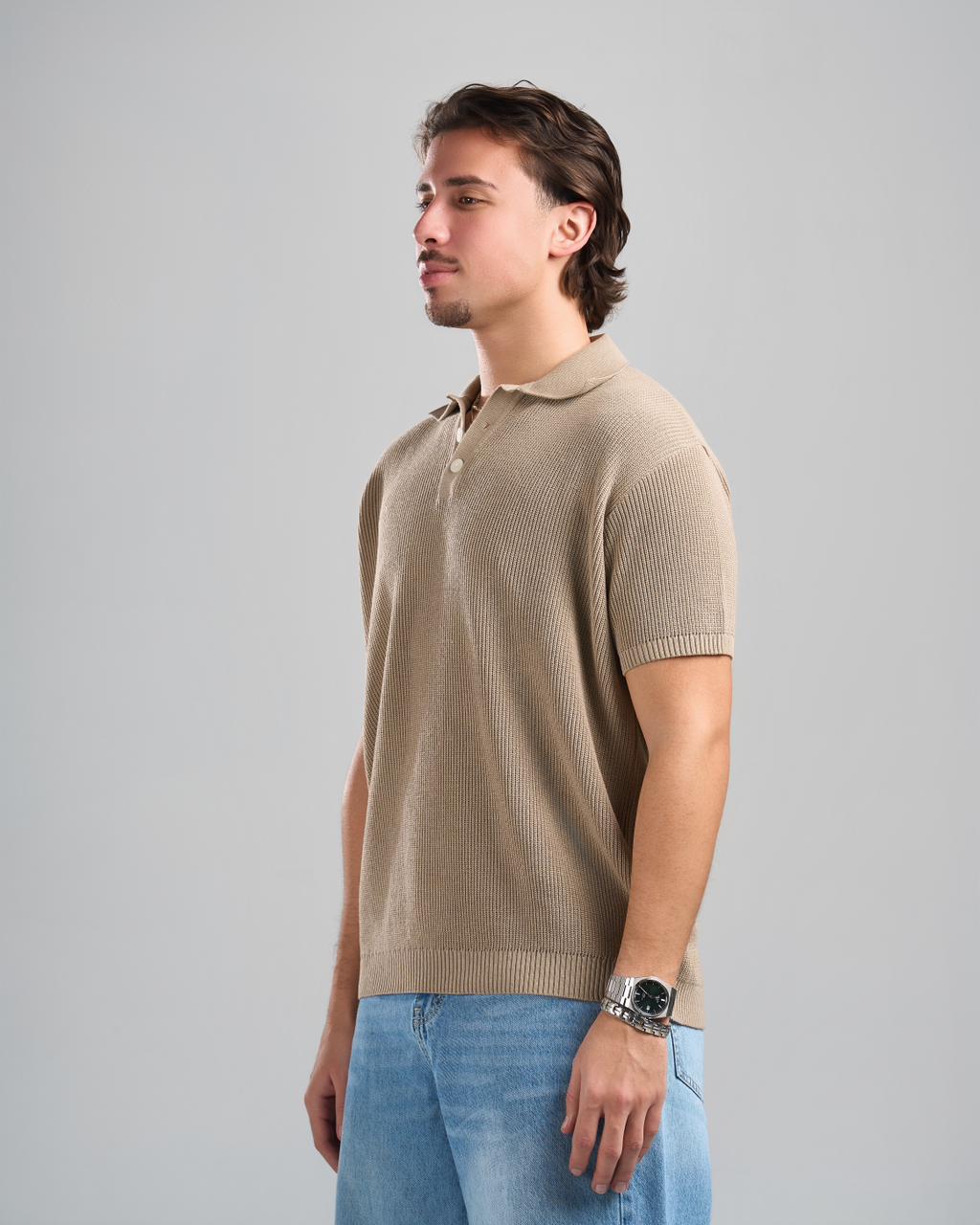 Knitted beige Polo