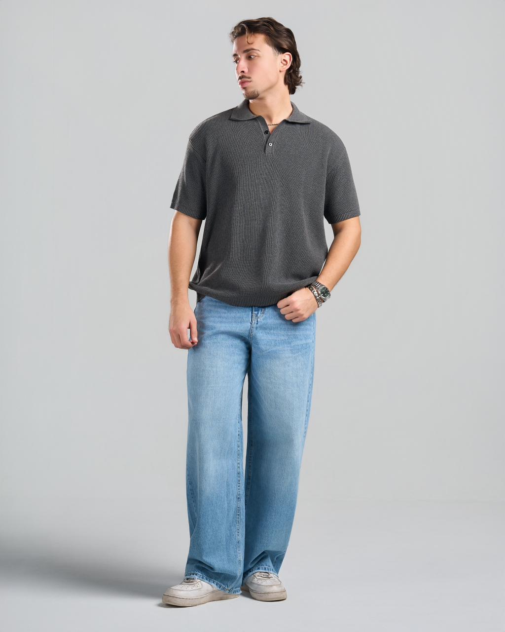 Knitted grey Polo