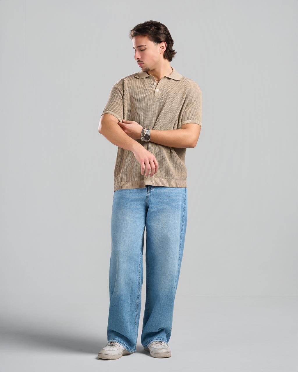 Knitted beige Polo