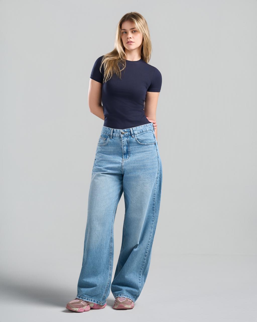 U-Neck Short Sleeve NavyBlue Top